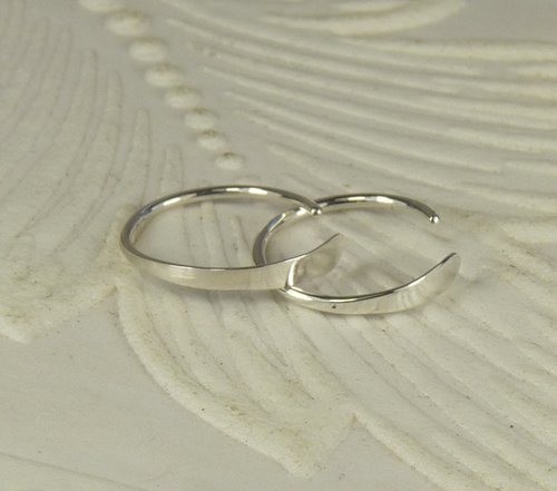Sleeper Earrings, Small Hoops,Sterling silver Earrings, 20 gauge wire