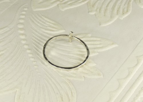 Cross Ring, Sterling silver,  Hammered Square Wire ring, Minimal ring