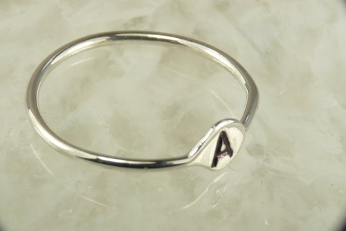 Initial ring,Letter ring, Stack Ring, Sterling Silver personalized ring