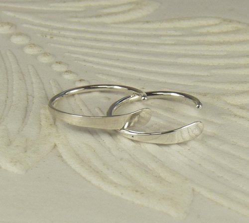 Sleeper Earrings, Small Hoops,Sterling silver Earrings, 20 gauge wire