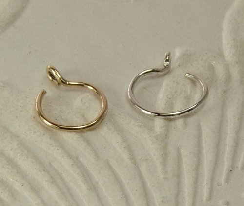 Nose Ring,Faux, Gold Filled or Sterling Silver,  20 gauge wire