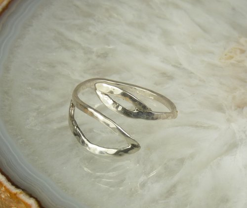 Thumb Ring,Bypass ring, Adjustable Leaf Ring, Sterling Silver Ring