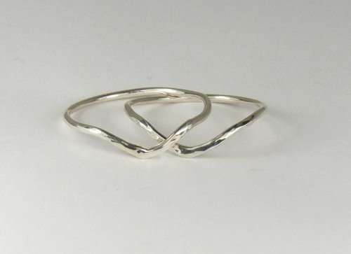 Sterling Silver Hammered Chevron Ring,Minimal Jewelry, Thumb ring,  16 gauge