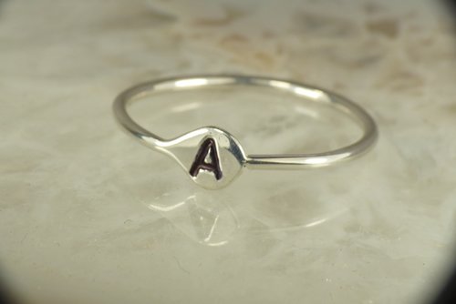 Initial ring,Letter ring, Stack Ring, Sterling Silver personalized ring