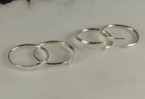 Sleeper Earrings, Tiny Hoops,Sterling Silver Hoop Earrings 20 gauge wire
