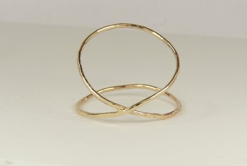 Criss Cross ring, Midi Ring, Gold Ring, X ring