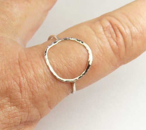 Karma Circle ring, 18 gauge Sterling silver, Handmade