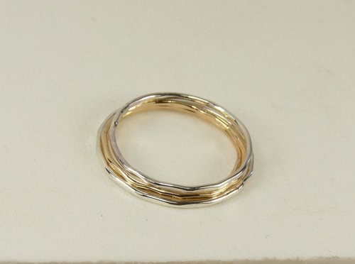 Silver or Gold Stacking Ring-Faceted Band Ring, 18 Gauge,Midi Ring