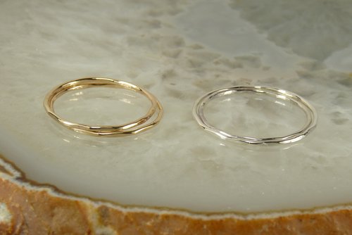 Silver or Gold Stacking Ring-Faceted Band Ring, 18 Gauge,Midi Ring