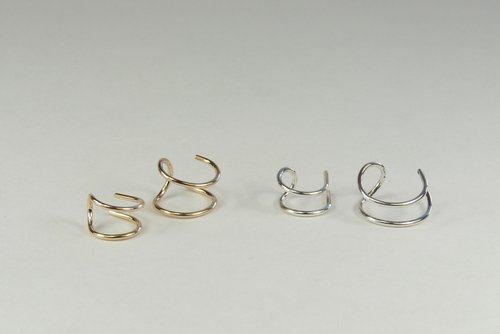 Double Wire  Ear Cuff, 20 Gauge, Gold Filled or sterling silver Earring,  Boho earring, double cuff earring,