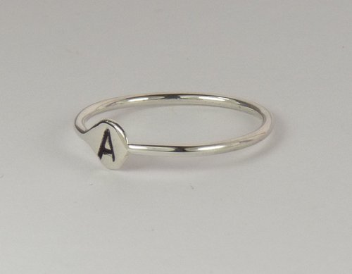 Initial ring,Letter ring, Stack Ring, Sterling Silver personalized ring