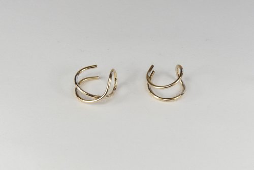 Criss Cross, Double Wire Cuff Earring, 18 Gauge, Gold Filled Earring,Helix Ear Cuff,  Boho earring