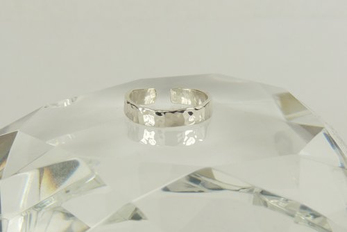Thumb Ring, Sterling Silver Adjustable ring, 3 mm x 1 mm Hammered band