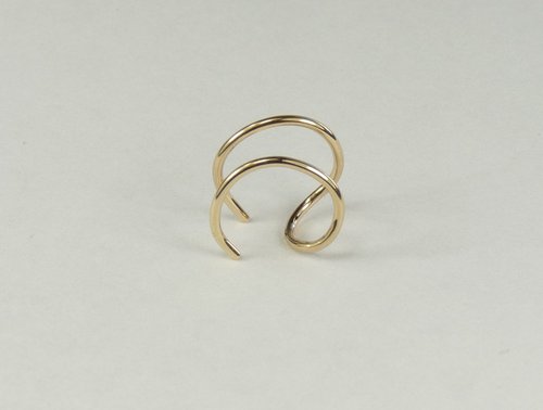 Double Wire  Ear Cuff, 20 Gauge, Gold Filled or sterling silver Earring,  Boho earring, double cuff earring,