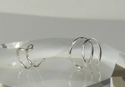Double Wire  Ear Cuff, 20 Gauge, Gold Filled or sterling silver Earring,  Boho earring, double cuff earring,