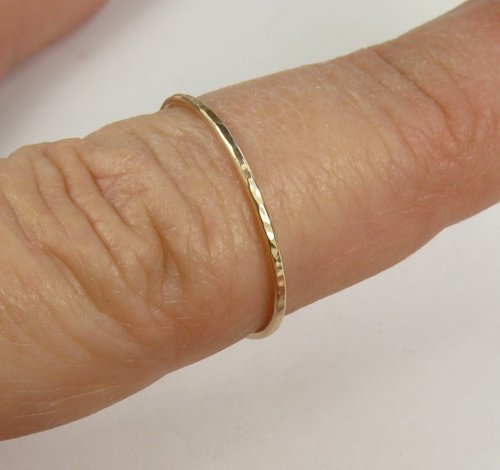 Gold Stack ring,Skinny Ring, 20 gauge, Minimalist ring, Boho Style