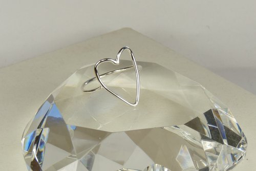 Sterling Silver Ring,Heart ring, Oval Ring, Smooth, Boho ring