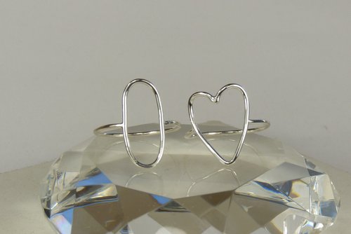 Sterling Silver Ring,Heart ring, Oval Ring, Smooth, Boho ring