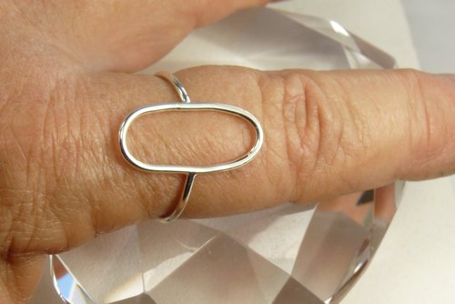 Sterling Silver Ring,Heart ring, Oval Ring, Smooth, Boho ring