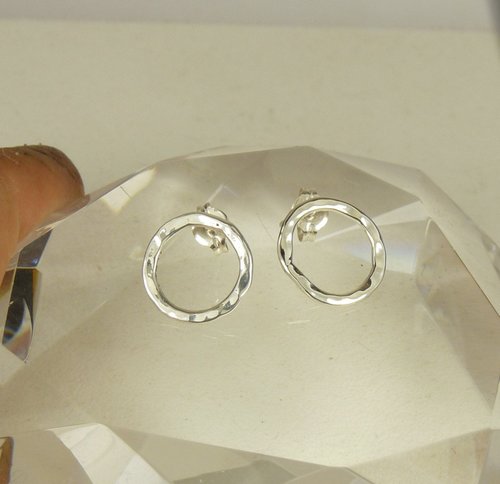 Circle Stud Earrings,Sterling Silver Studs, Small Earrings,  Boho Earrings