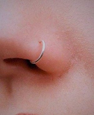 Tiny Nose Ring,  20 or 22 gauge wire, Faux Nose Ring,  Sterling Silver