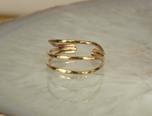 Toe Ring,14 kt Goldfill ring, Midi ring, Hammered Band Toe Ring