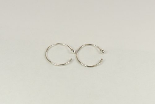 Nose Ring,  Sterling Silver Ring,Ball End nose ring ,20 gauge wire