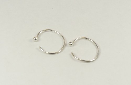 Nose Ring,  Sterling Silver Ring,Ball End nose ring ,20 gauge wire