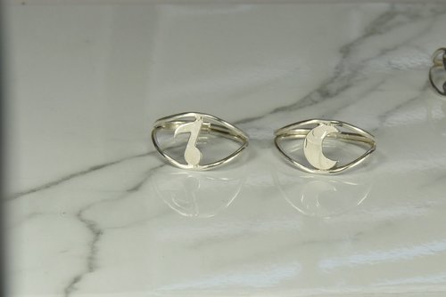 Midi Ring orToe Ring, adjustable Ring,  Sterling Silver Midi Ring, Crescent Moon, Heart, Butterfly,Star