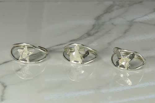 Midi Ring orToe Ring, adjustable Ring,  Sterling Silver Midi Ring, Crescent Moon, Heart, Butterfly,Star