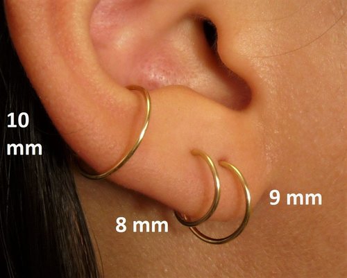 Tiny Hoops,Nose Ring, Helix Hoop,Tragus Hoop,20 or 22 Gauge Wire