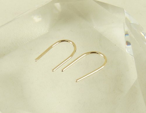 Arc Earrings, U earrings,Open hoop earrings, Gold Arc Earrings or Sterling Silver