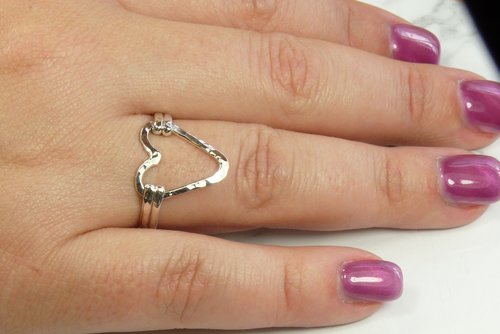 Thumb Ring//Sterling Silver Ring, Heart ring, Midi Ring, Boho Style Rings