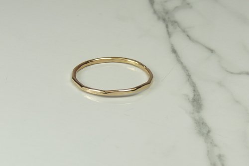 Gold Thumb ring,16 Gauge, Stacking ring, Women's Ring, G F  Faceted Ring