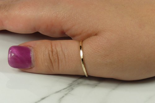 Gold Thumb ring,16 Gauge, Stacking ring, Women's Ring, G F  Faceted Ring