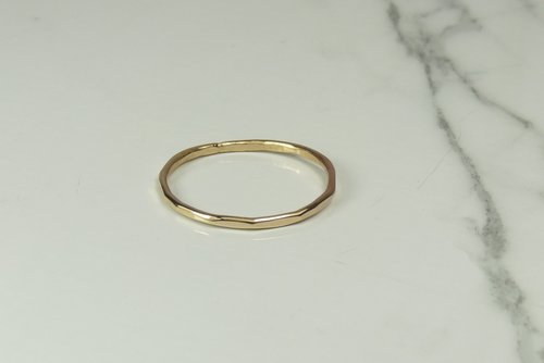 Gold Thumb ring,16 Gauge, Stacking ring, Women's Ring, G F  Faceted Ring