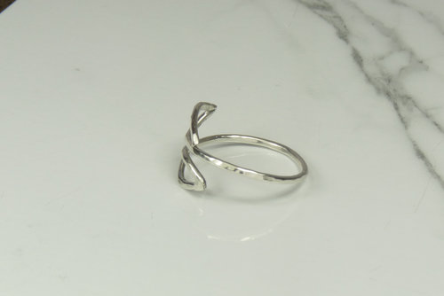 Wrap Ring,Thumb Ring, Adjustable Leaf Ring, Sterling Silver
