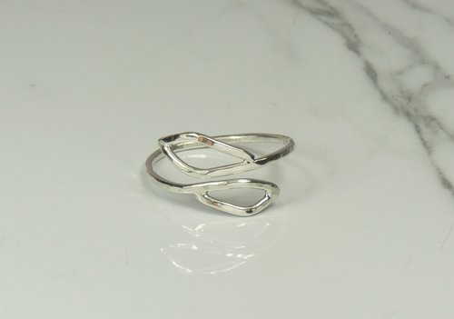 Wrap Ring,Thumb Ring, Adjustable Leaf Ring, Sterling Silver