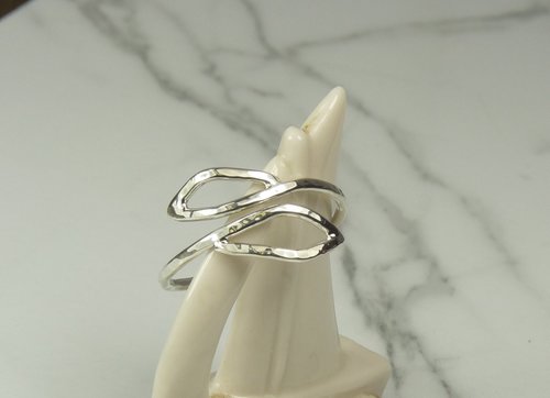 Wrap Ring,Thumb Ring, Adjustable Leaf Ring, Sterling Silver