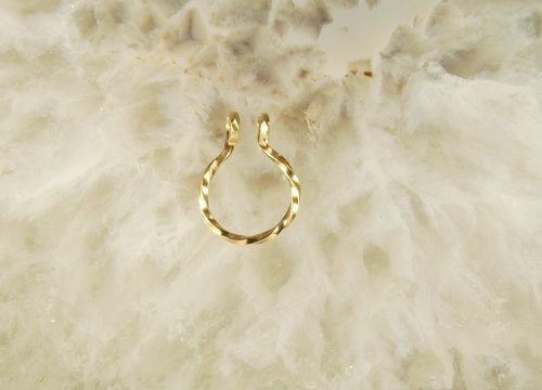 Faux Septum Ring, Sterling Silver or gold filled nose ring-Fake Nose Ring