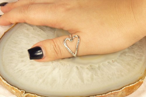 Heart ring, Thumb Ring, Sterling Silver Ring, Boho Style