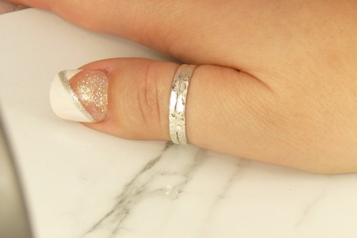 Thumb Ring, Hammered ring, Sterling Silver ring,  Midi Ring