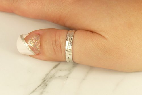 Thumb Ring, Hammered ring, Sterling Silver ring,  Midi Ring