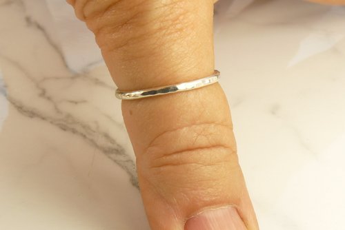 Thumb Ring-Sterling Silver ring,Hammered ring, 14 gauge