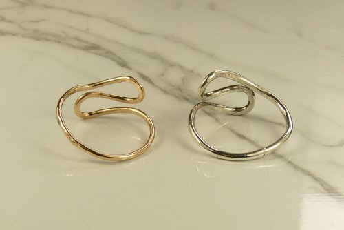 Thumb Ring, Gypsy Ring, Bohemian Ring, Swirl Ring, Sterling Silver or Gold Filled ring,Modern ring