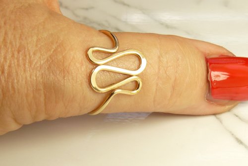 Thumb Ring, Bohemian Ring, Swirl Ring-Wavy Ring-Sterling Silver or Gold Filled ring