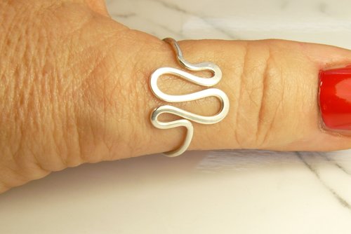 Thumb Ring, Bohemian Ring, Swirl Ring-Wavy Ring-Sterling Silver or Gold Filled ring