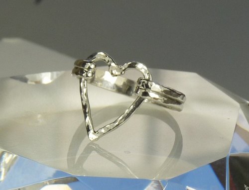 Sterling Silver Ring, Heart ring, Midi Ring, Boho Style Rings