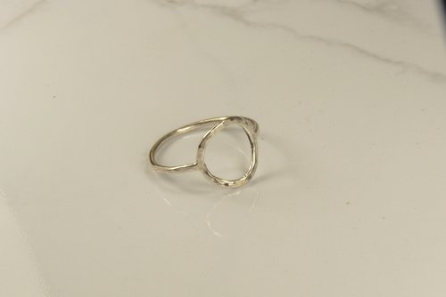 Circle ring, Hammered Ring,Open Circle Sterling Silver Ring, Handmade Ring