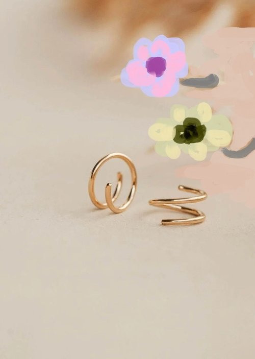 Twist Earrings,Huggies,Spirals,  Conch Piercing, Double Hoops, 20 gauge wire, Gold  or Sterling silver earrings
